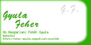 gyula feher business card