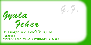 gyula feher business card